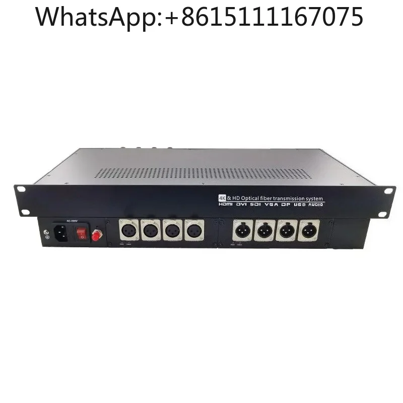 8 Channel 4-Way Bidirectional XLR Audio Fiber Extender, Balanced Audio Optical Transceiver Converter
