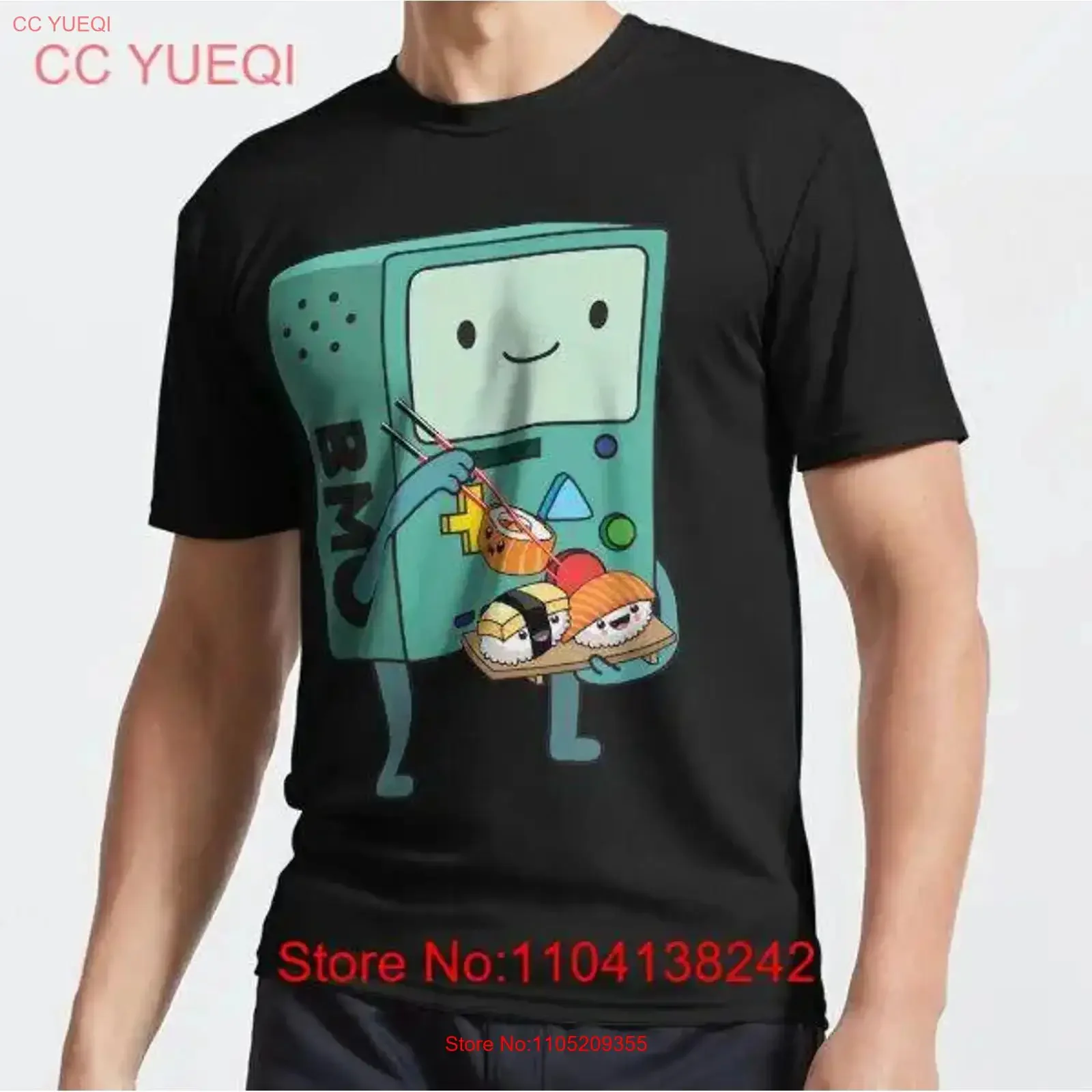 

Футболка MOST POPULAR BMO Sushi с забавным юмором для любителей еды, активная футболка, винтажная стираная повседневная слегка модная универсальная футболка