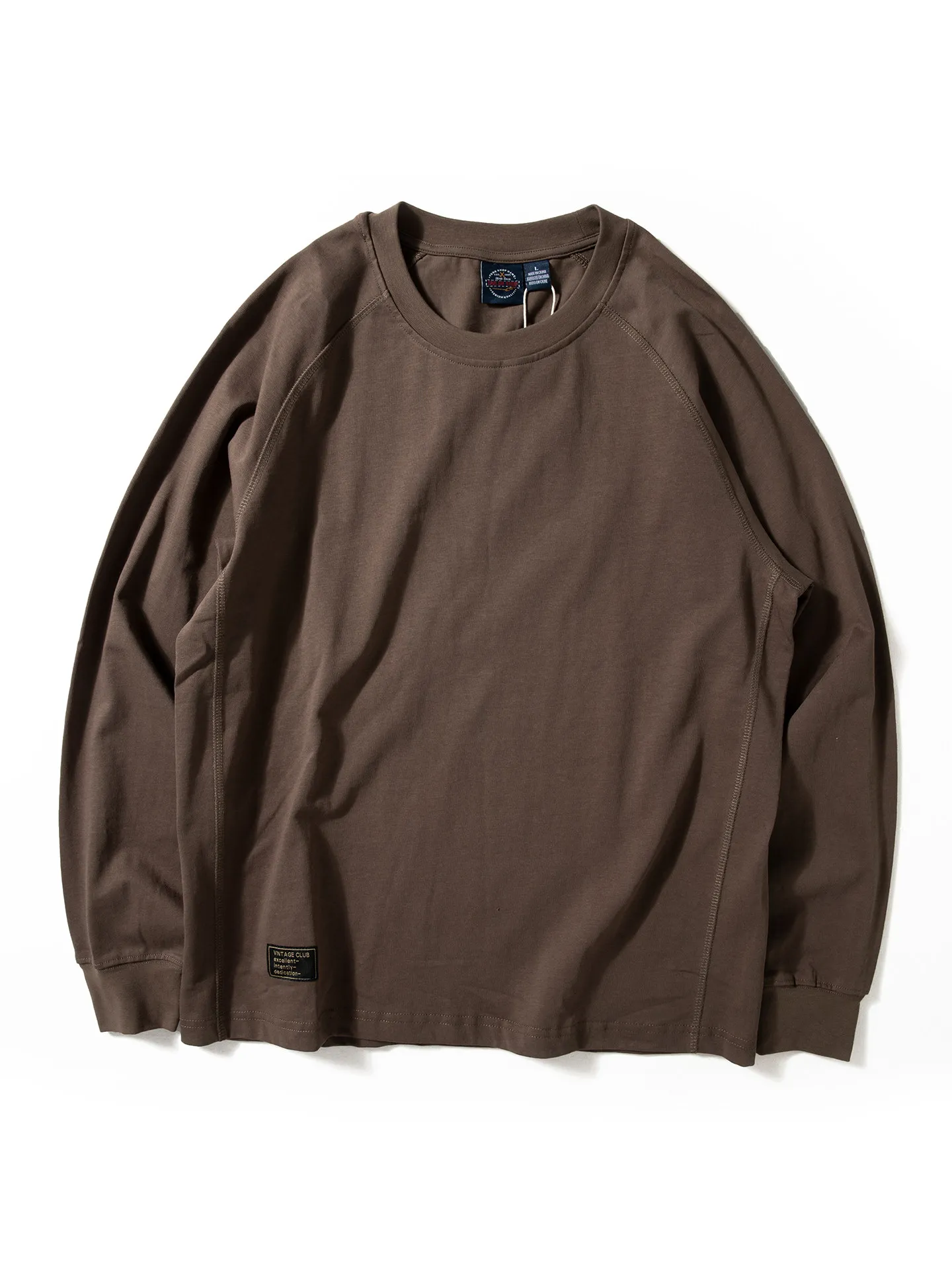 Autumn New American Retro 280g Long Sleeve O-neck Solid Color Basic T-shirt Men's Simple 100% Cotton Washed Casual Loose Tops