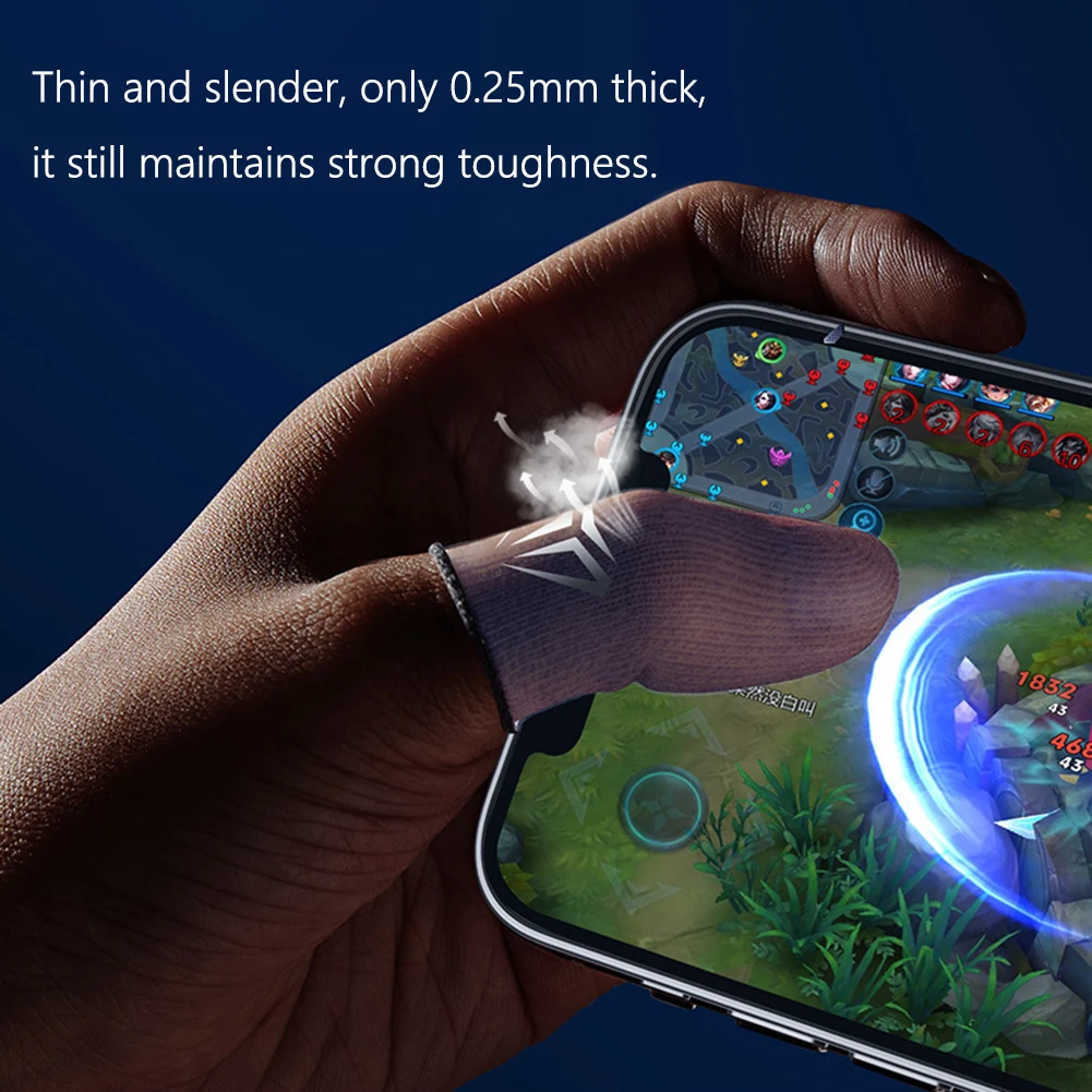 1/2คู่โทรศัพท์มือถือ Gaming เหงื่อนิ้วมือปลายนิ้วถุงมือเกม Non-Slip หน้าจอสัมผัส thumb ปลายนิ้วแขน