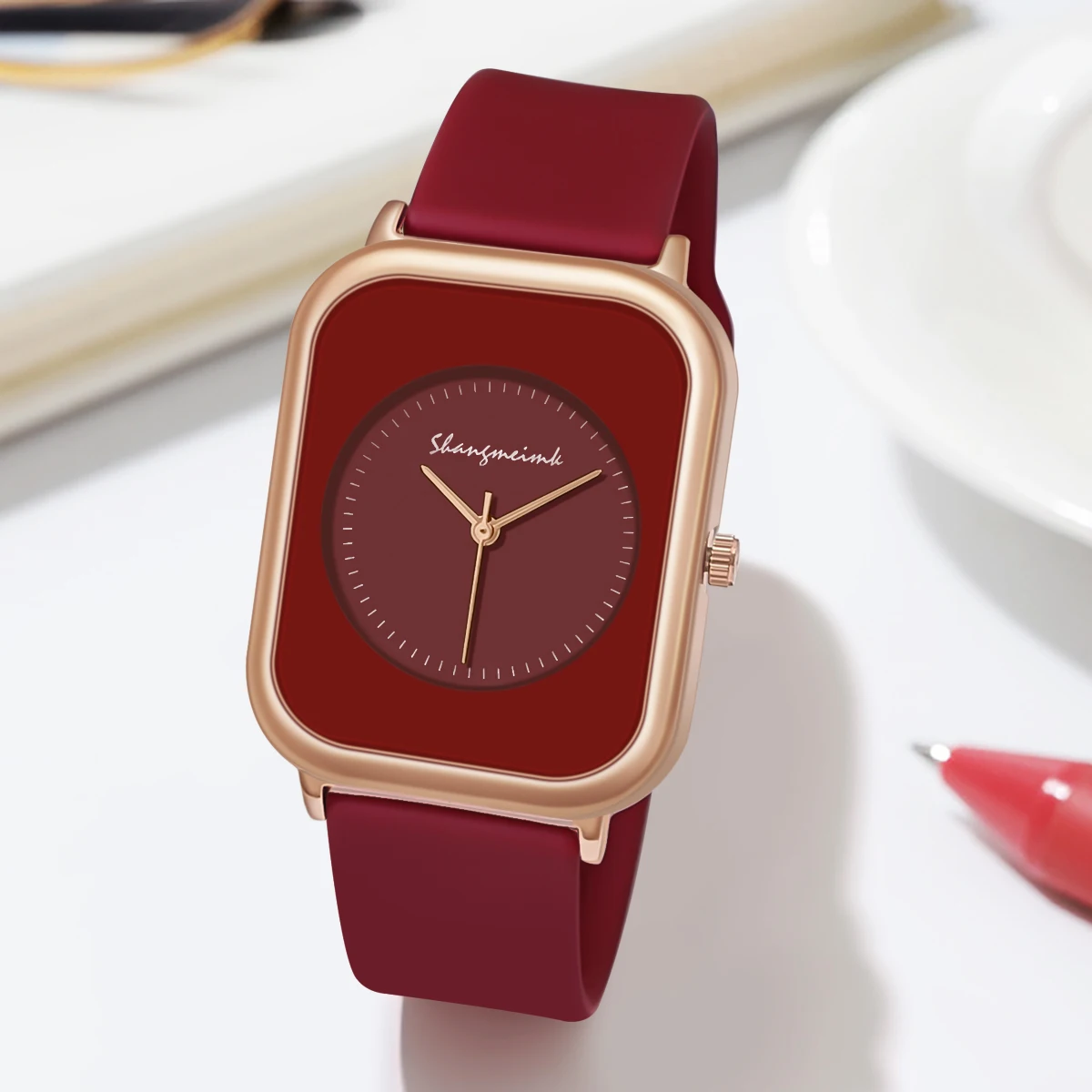 Casual Fashion Simple Personality Literal Women Silicone Quartz Watch