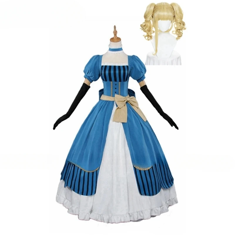 

《Custom size》Ainme Kuroshitsuji Elizabeth Midford Lizzy Party Luxury Dress Cosplay Costume Full Set Princess Clothing