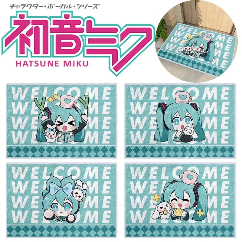 

Hatsune Miku Floor Mat Solid Color Cashmere Imitation Anti-fouling and Anti-slip Floor Mat Thickened Absorbent and Quick-drying