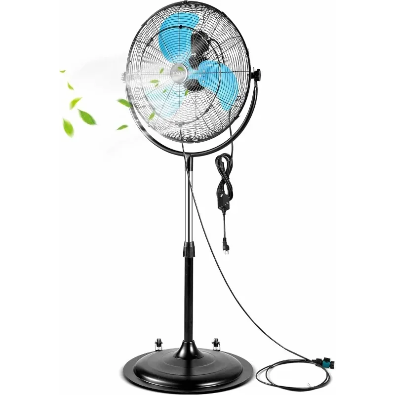 

Pedestal Misting Fan for Outside， 20 inch Heavy Duty High Velocity Pedestal Fan with Powerful 1/5 Motor