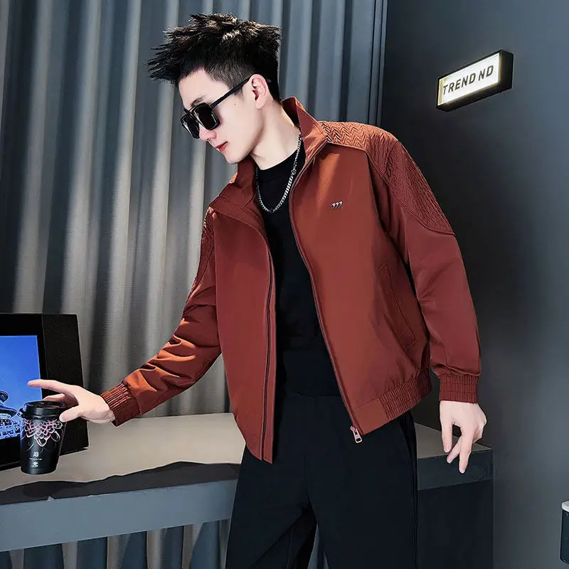 

Мужская модная универсальная куртка Slim Fit для молодежи, размер XS, весна-осень, из полиэстера, нейлона и композитного волокна, повседневная, стильная