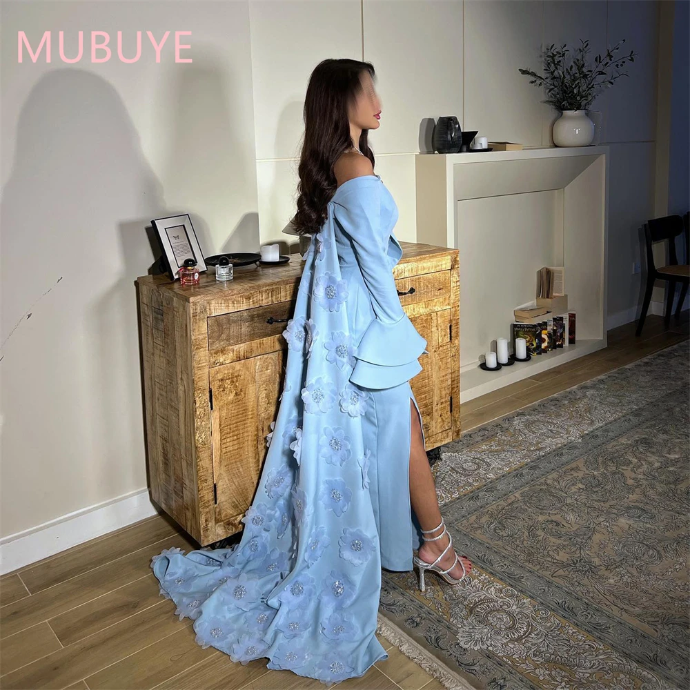 MOBUYE-فستان حفلة موسيقية مكشوف الأكتاف للنساء ، عربي ، دبي ، أكمام طويلة ، طول الكاحل ، موضة سهرة ، فستان حفلات أنيق ، 2022