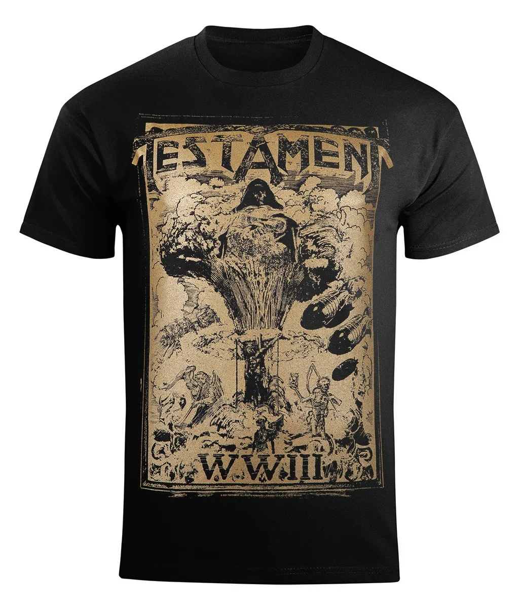 

TESTAMENT WWIII T-Shirt Men Women Fashion Short Sleeve Cotton Tee Retro Hip Hop Y2k T-shirt Summer Tops Men's T-shirt Streetwear