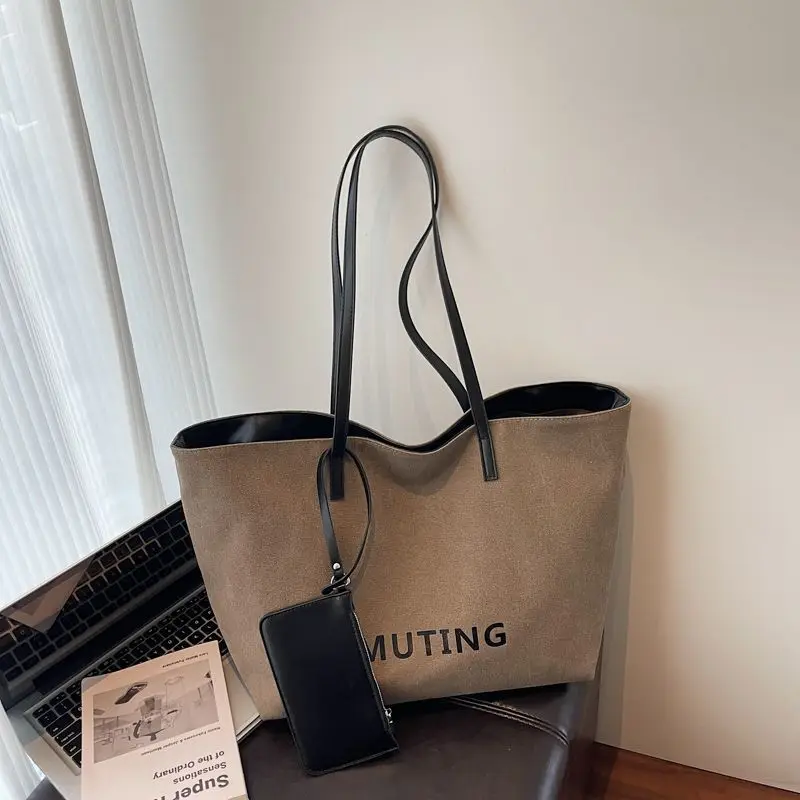 

JIAERDI корейская большая сумка с буквенным принтом, женская парусиновая сумка на плечо большой вместимости, женские легкие модные пригородные сумки подмышками