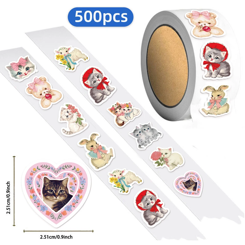 500 قطعة من ملصقات الختم لتزيين جرافيتي على شكل حيوانات عتيقة، ملصقات جيتار للتزلج بنمط صغير #3