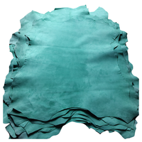 0.6/0.8mm Turquoise Green Frosted Sheepskin. First Layer Leather Real Leather Fabric. Handmade DIY For Inside. Whole Sheepskin