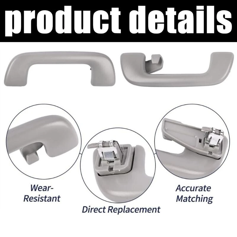  Versatile Ceiling Hand Grip with Hook ABS Ceiling Mounted Handle Auto Interior Hanging Hook Quick Installs for Vehicle