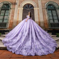 Purple Quinceanera Dress 2024 Lace Applique Vestidos De 15 Años Sweet 15 16 Prom Dress Formal Birthday Party Ball Gown Miss