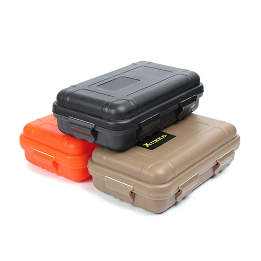 Case For Outdoor Survival Box Climbing Black/Orange/Tan Boating Box Fishing Kite Boarding 135x80x40mm Airtight