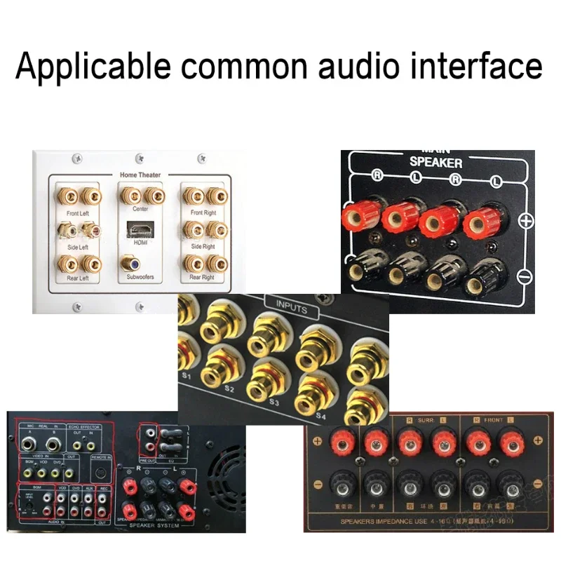 8 Stück HiFi-Lautsprecher kabelst ecker Kohle faser Speakon Kupfer rhodiniert Audio Bananen stecker