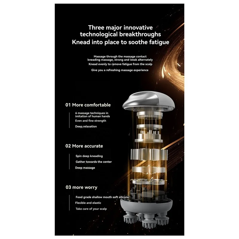 

ABVI-Massager Разминающий массажер для головы Ручной красный инфракрасный аппарат Беспроводная расслабляющая машина для тела