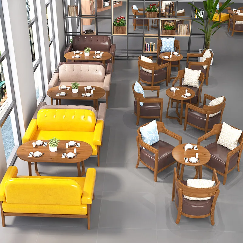 DSA manufacturers wholesale light luxury theme restaurant dining table and chair card seat sofa combination set simple home