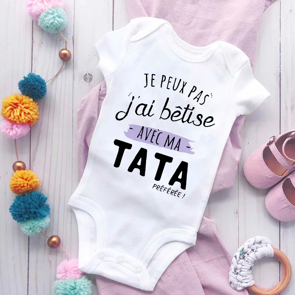 I Can't I Messed Up with My Favorite Aunt Printed Baby Bodysuit Funny Newborn Romper Infant Short Sleeve Jumpsuit Babies Clothes