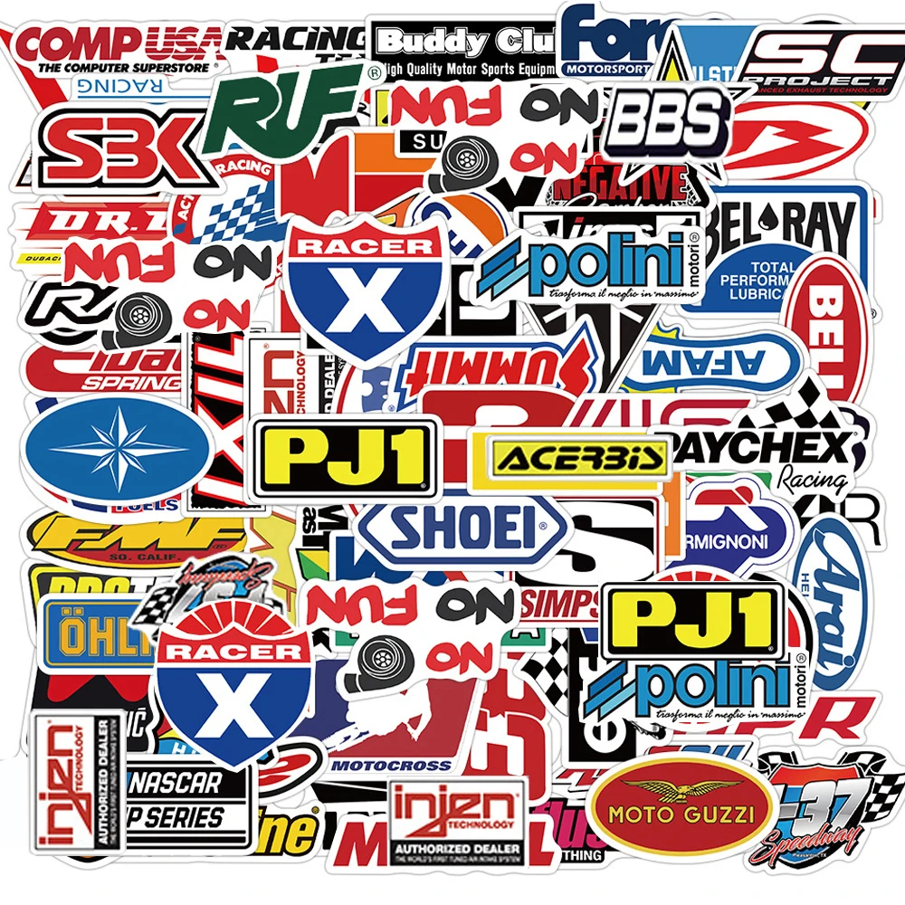 10/30/50/100Pcs JDM Racing Car Label Graffiti Stickers Vintage Cool Cartoon Decals DIY Fridge Guitar Luggage PVC Classic Sticker