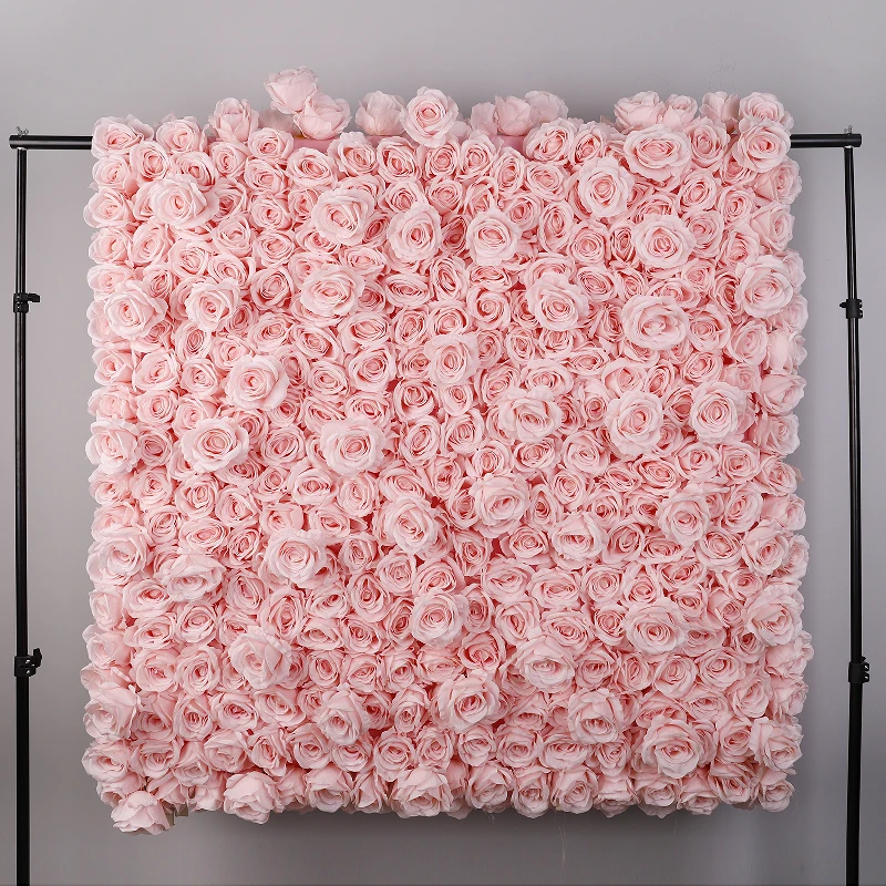 

High Quality Silk Wedding artificial flower wall pink Rose Flower Floral artificial flower for wall decoration Stage Backdrop