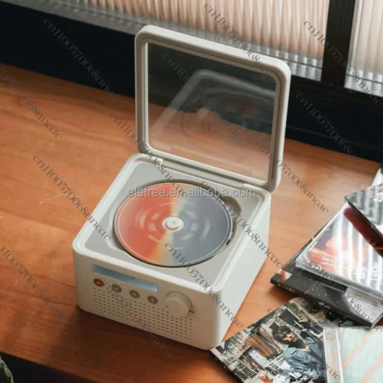 Retro Design Small Pixel Screen Audio Songs Wireless Bt Speakers Music Record CD Player