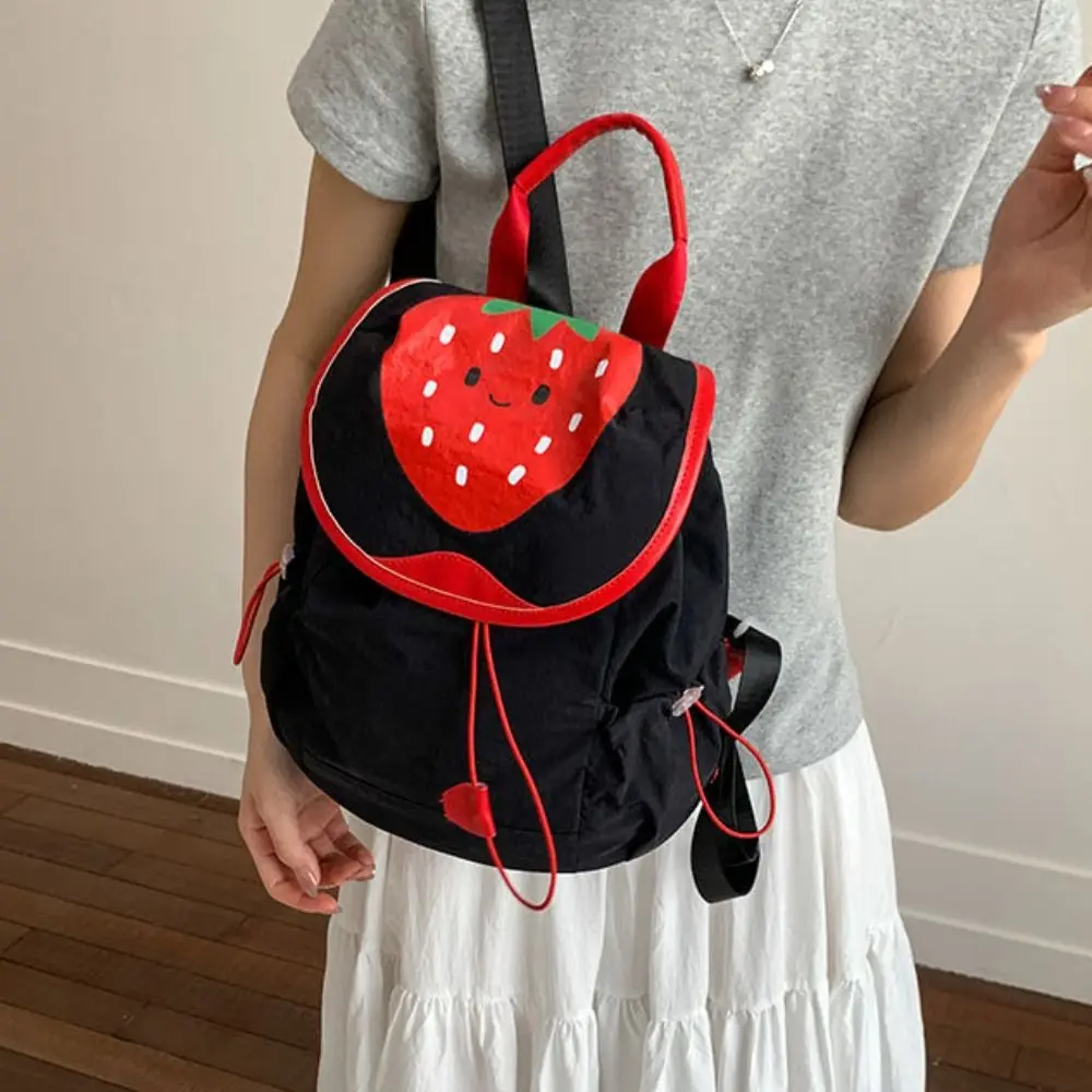 Dopamine Color Outdoor Drawstring Backpack Waterproof Travel Fruit Nylon Backpack Book Bag Large Capacity Hiking Shoulder Bag