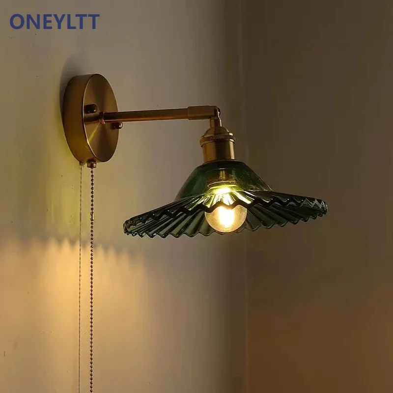 

Modern Copper Glass LED Wall Lights Living Room Kitchen Indoor Bedside Lamp Home Decor Vintage Style Lampara wall light