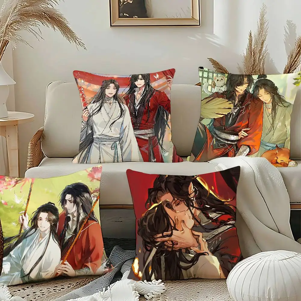 Anime Heaven Official’s Blessing Throw Pillow Covers Pattern Cushion Cover Suitable For Sofa Bedroom Car Pillow Cover