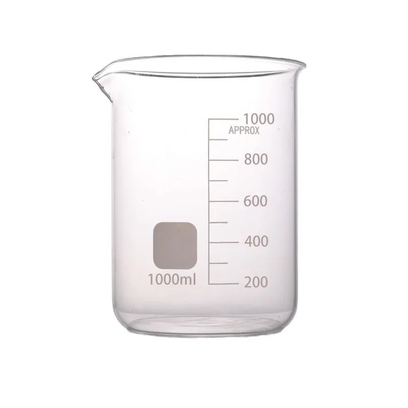 1000Ml Glas Laag Profiel Bekerglas Chemie Laboratorium Borosilicaat Transparante Verdikte Beker Met Tuit 1 Stuk