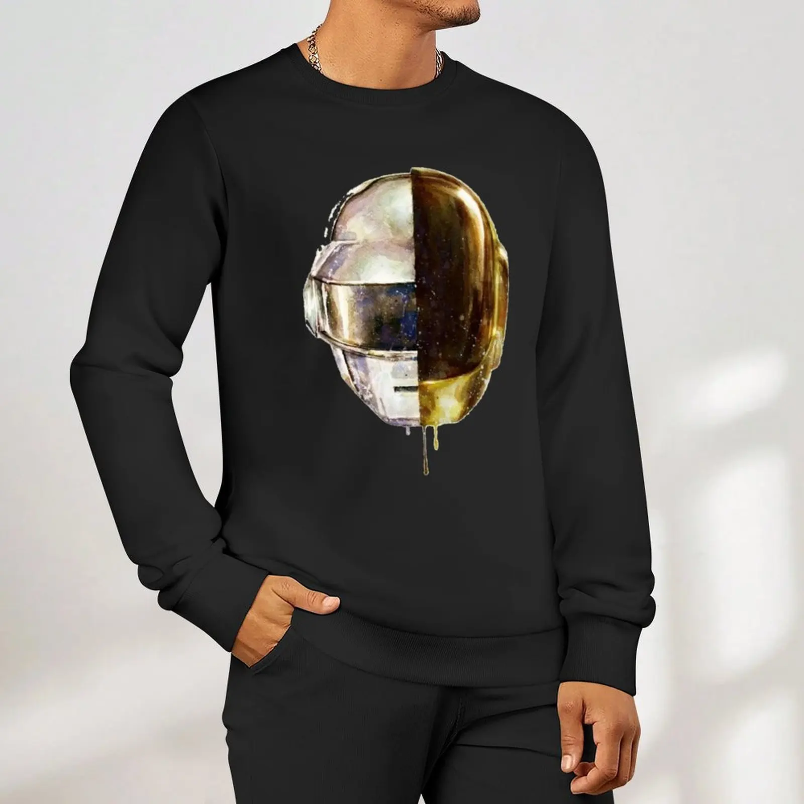 تي شيرت برسومات daftpunk تي شيرت رجالي للخريف والشتاء ملابس رجالية سترة رجالية