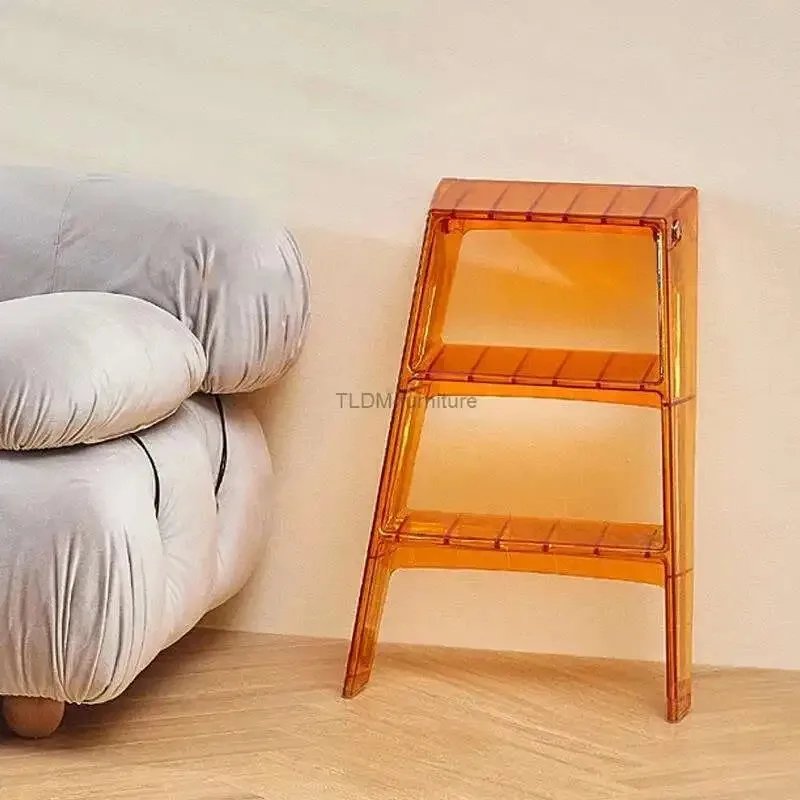 Современная домашняя складная лестница, прозрачные акриловые стремянки, японские портативные телескопические лестницы, креативная лестница, табурет-ступенька