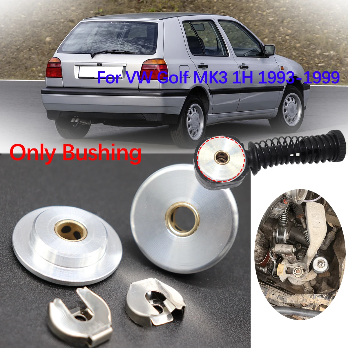 

For VW Golf MK3 1H 1993 1994-1999 8MM 10MM MT Gear Shift Cable Linkage Rod Shifter Pivot Bushing W/ Lock Washer Clip Repair Kit