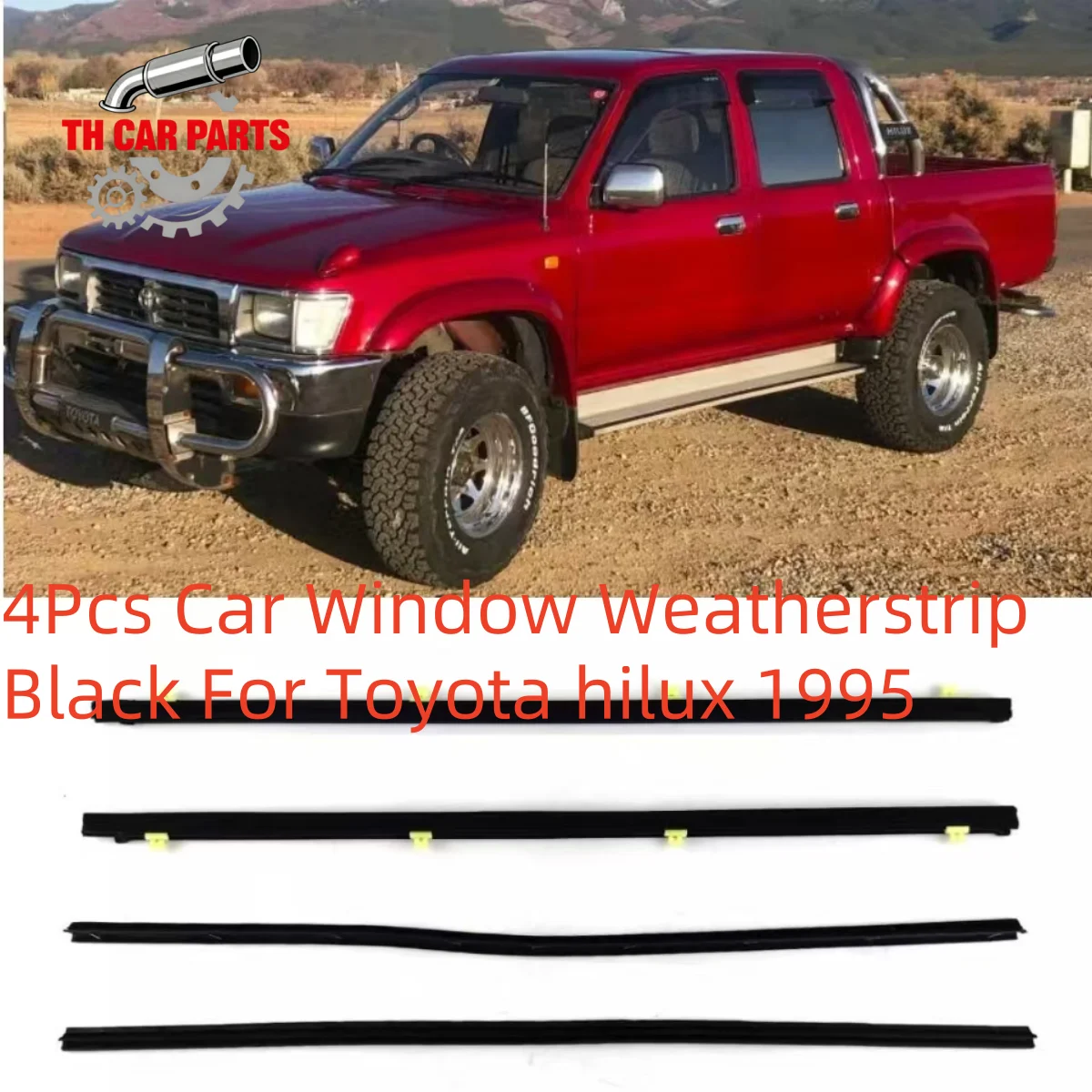 

4Pcs Car Window Weatherstrip Black For Toyota hilux 1995 Car Weatherstrip Window Moulding Trim