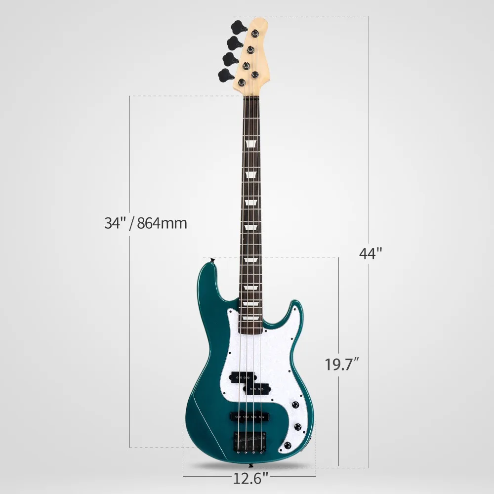 لوحة أصابع جيتار كهربائي KP Bass مقاس 46 بوصة مع حقيبة ومكبر صوت بقدرة 20 وات