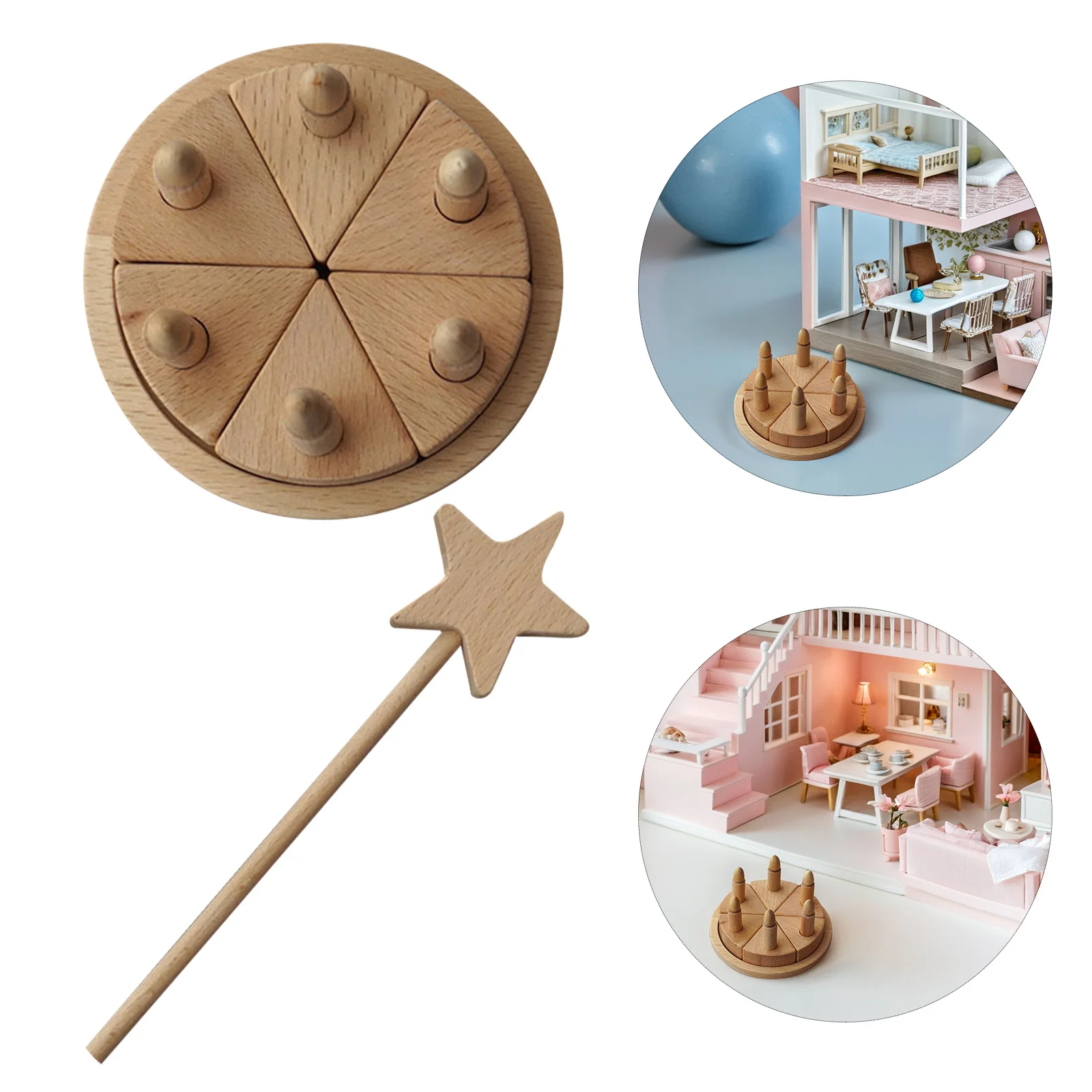 

1 set 1 Set Wooden Birthday Cake Pretend Cooking Simulation Educational Role Play Kit Diy Painting Activity Montessori