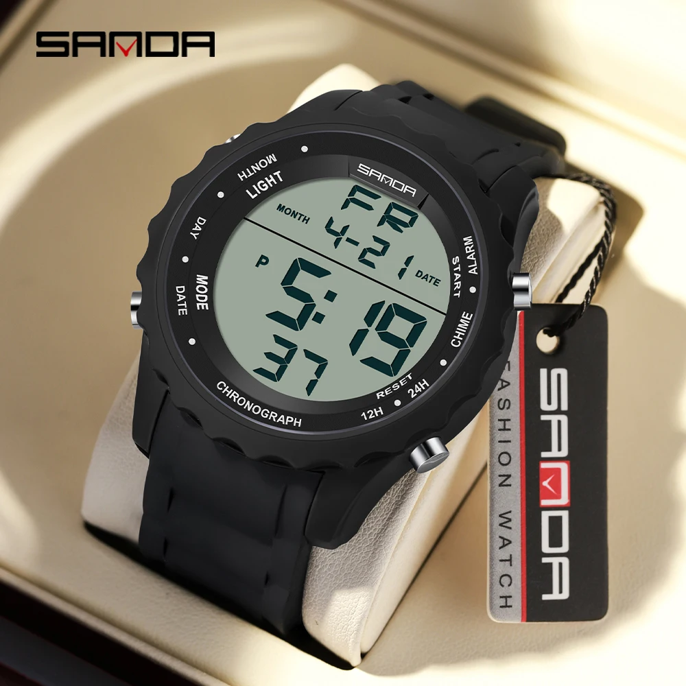 SANDA Top Marke 2184G Camouflage LED Digital Uhr männer Wasserdichte frauen Sport Uhr männer Elektronische Uhr 2025