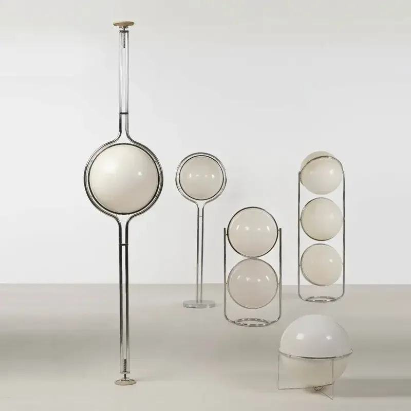 New Style LED Floor Lamps Chrome Metal Living Room Hotel Room Floor Lights White Acrylic Ball Home