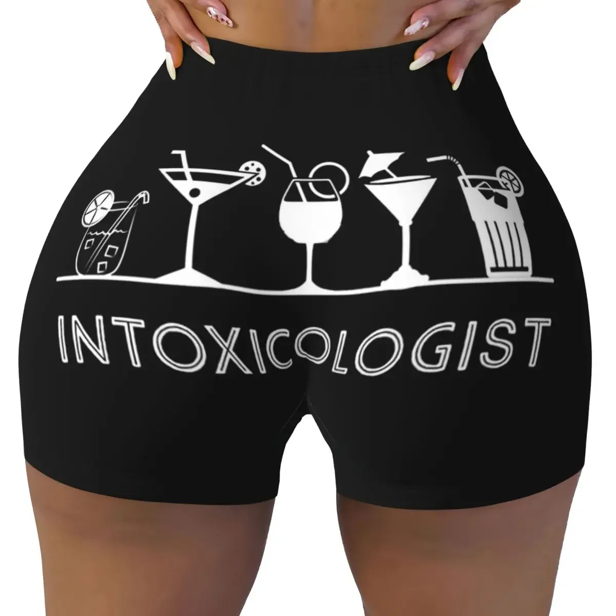 Custom Intoxicologist Bartender Mixologist Funny Gift Women Gym Workout Running Shorts Athletic Volleyball Biker Yoga Shorts