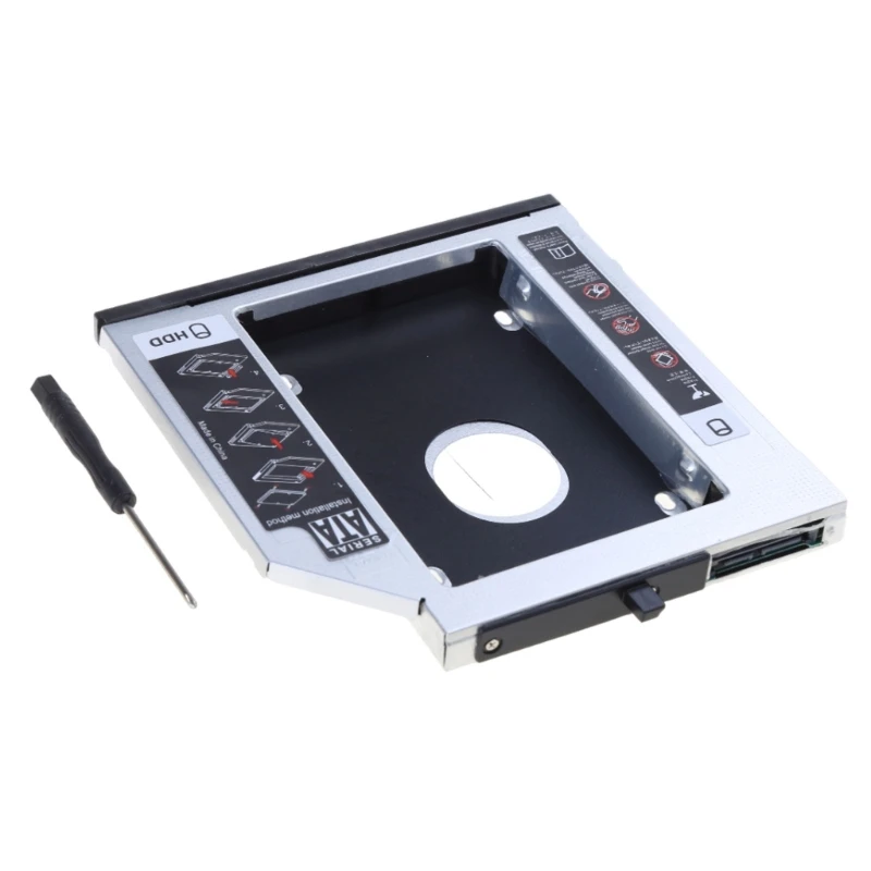 9.5mm 2nd SSD HDD Hard Case Adapter Tray Enclosure for ThinkpadT420 T430 T510 T520 DVDROM Optical Drop shipping