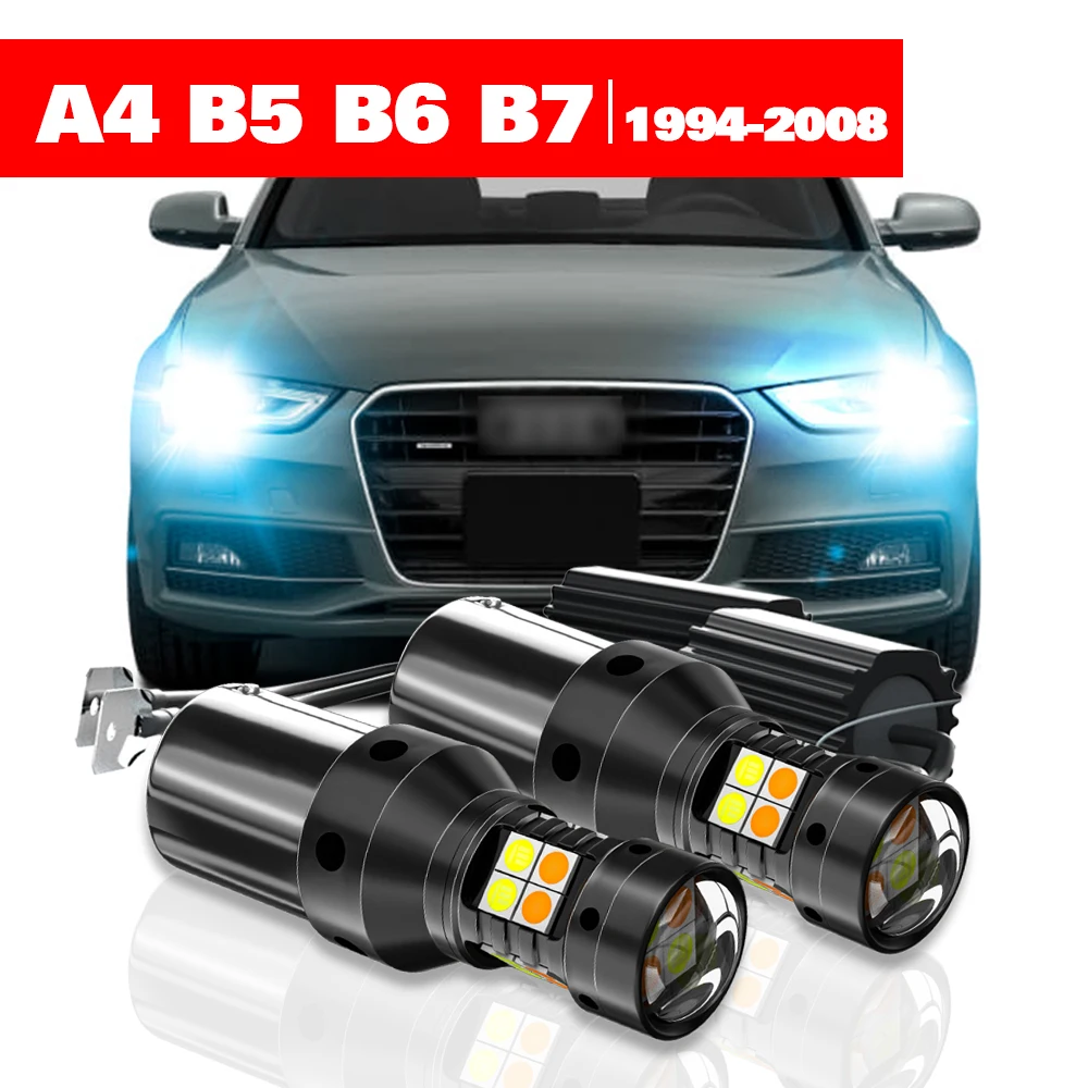 For Audi A4 B5 B6 B7 1994-2008 2pcs LED Dual Mode Turn Signal+Daytime Running Light DRL 2001 2004 2005 2006 2007 Accessories