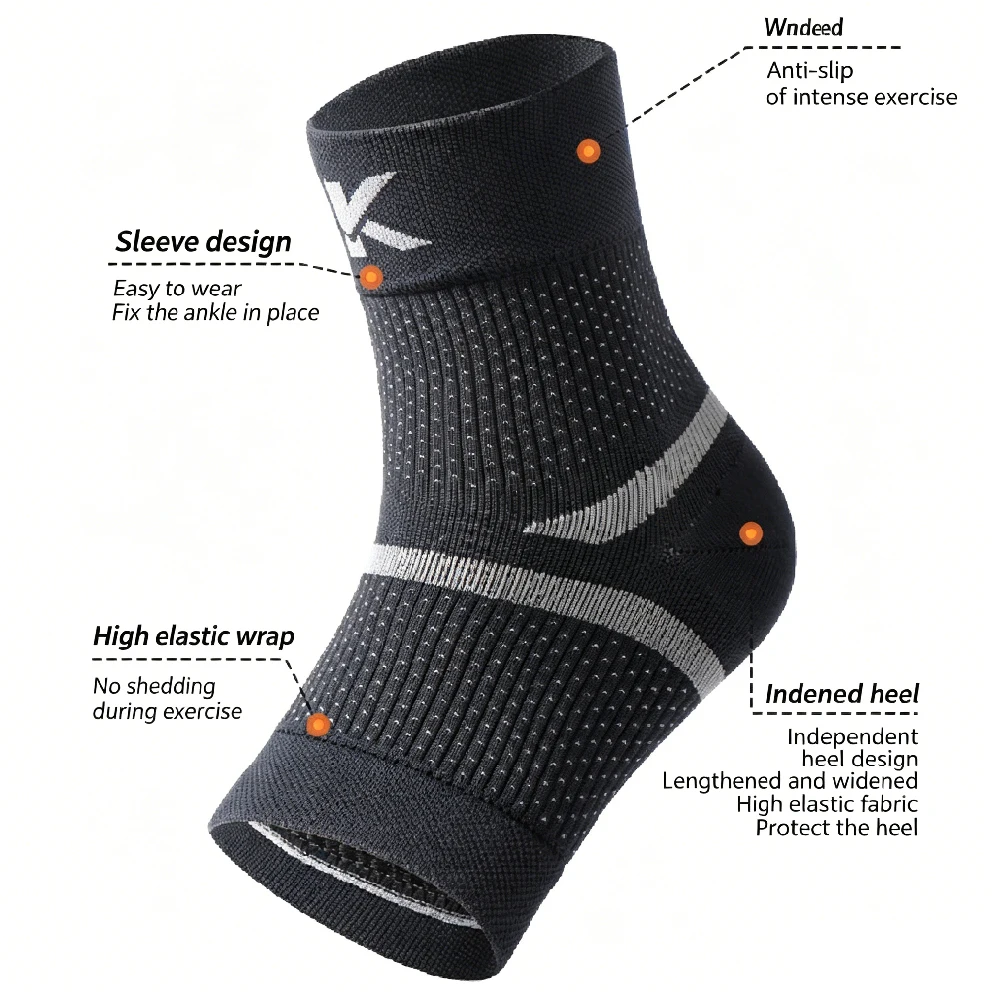 1Pair Ankle Brace Compression Socks - Plantar Fasciitis & Ankle Support Sleeve for Men Women,Stabilizing Wrap for Running Sports