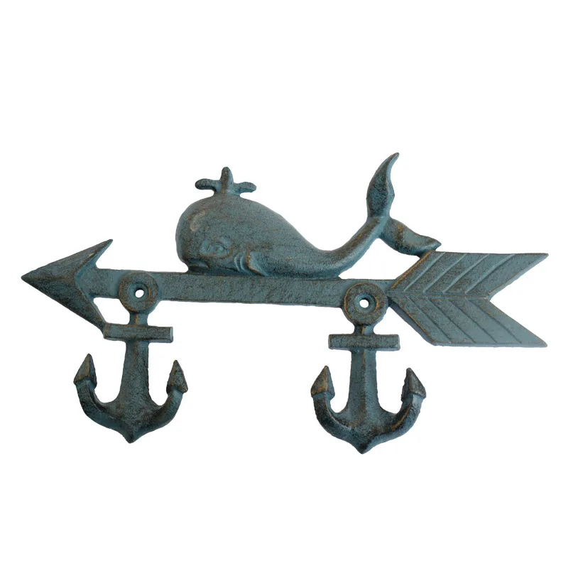 

Cast iron Rack Organizer Wall mounted hook Holder for Key Whale shape Novel metal Art Anniversary gift
