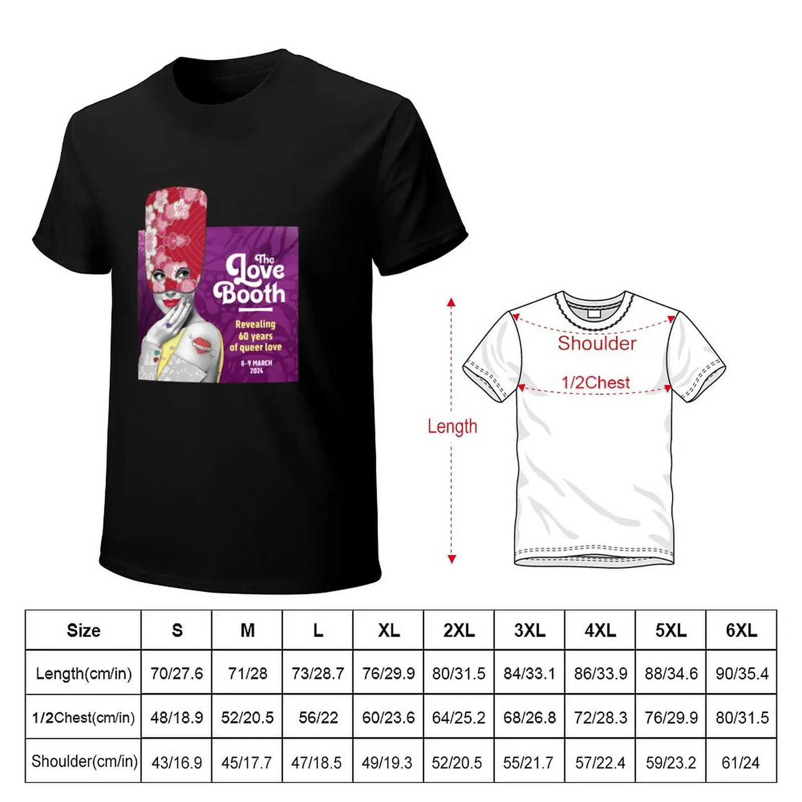 The Love Booth T-Shirt Soft Casual Short Sleeve Cotton Tee