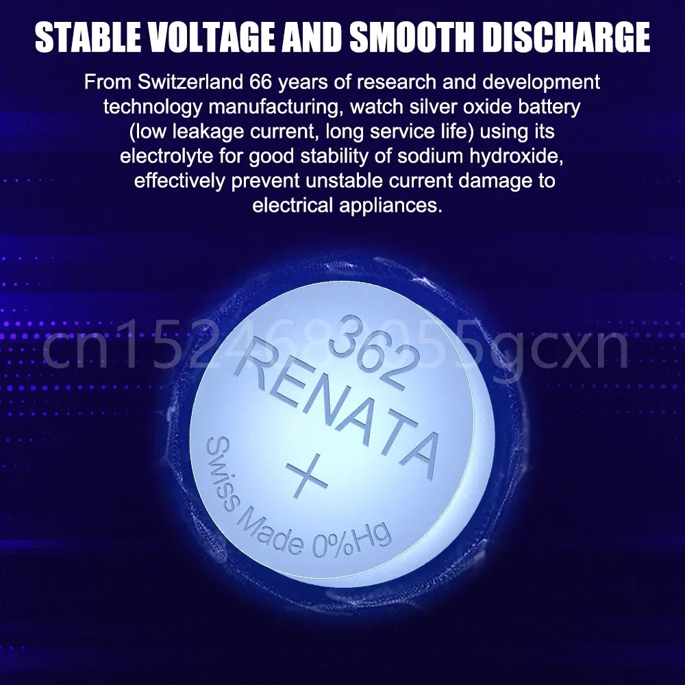 100% Original Renata 362 SR721SW AG11 LR721 162 1.55V Silver Oxide Watch Battery Button Coin Cell Swiss Made Renata 721