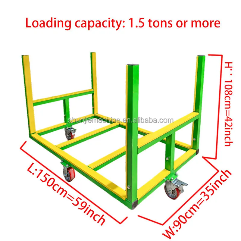 長さ1.5メートルの耐久性のあるU字型アルミ製ヘビーデューティー運搬カート、アルミ製トロリー、工場用回転式トロリー