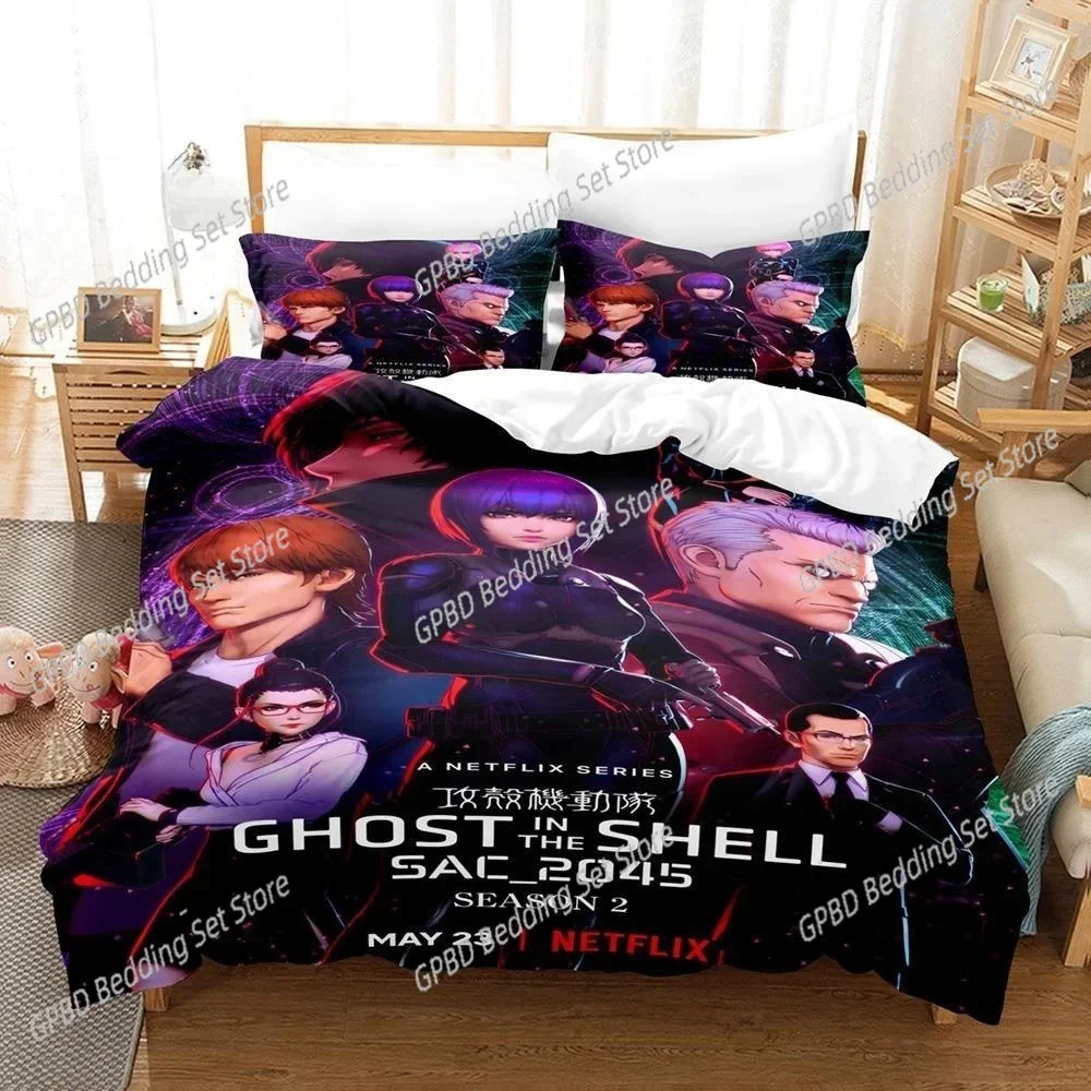 3D Anime Ghost In The Shell 3D Bedding Set Duvet Cover Pillowcases Single Twin Full Queen King Size Home Decor Quilt Boys Gift