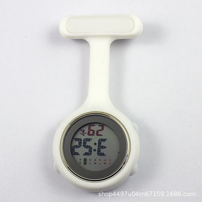 Reloj de pared luminoso electrónico silencioso de silicona Digital para enfermera, Mini reloj de enfermera con Pin médico de aleación al por mayor