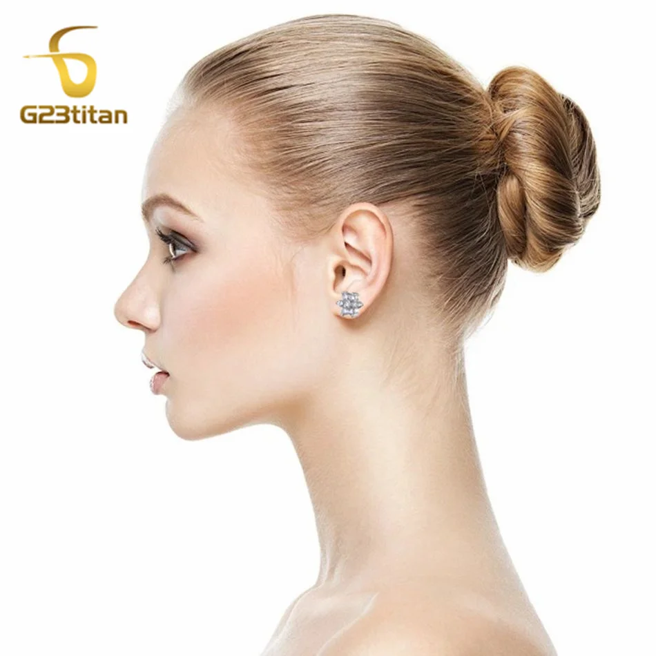 1pc 16G Titanium Or Steel Cartilage Helix Piercing Jewelry Crystal Flower Star Feather Lobe Tragus Daith Screw Back Stud Earring image 5
