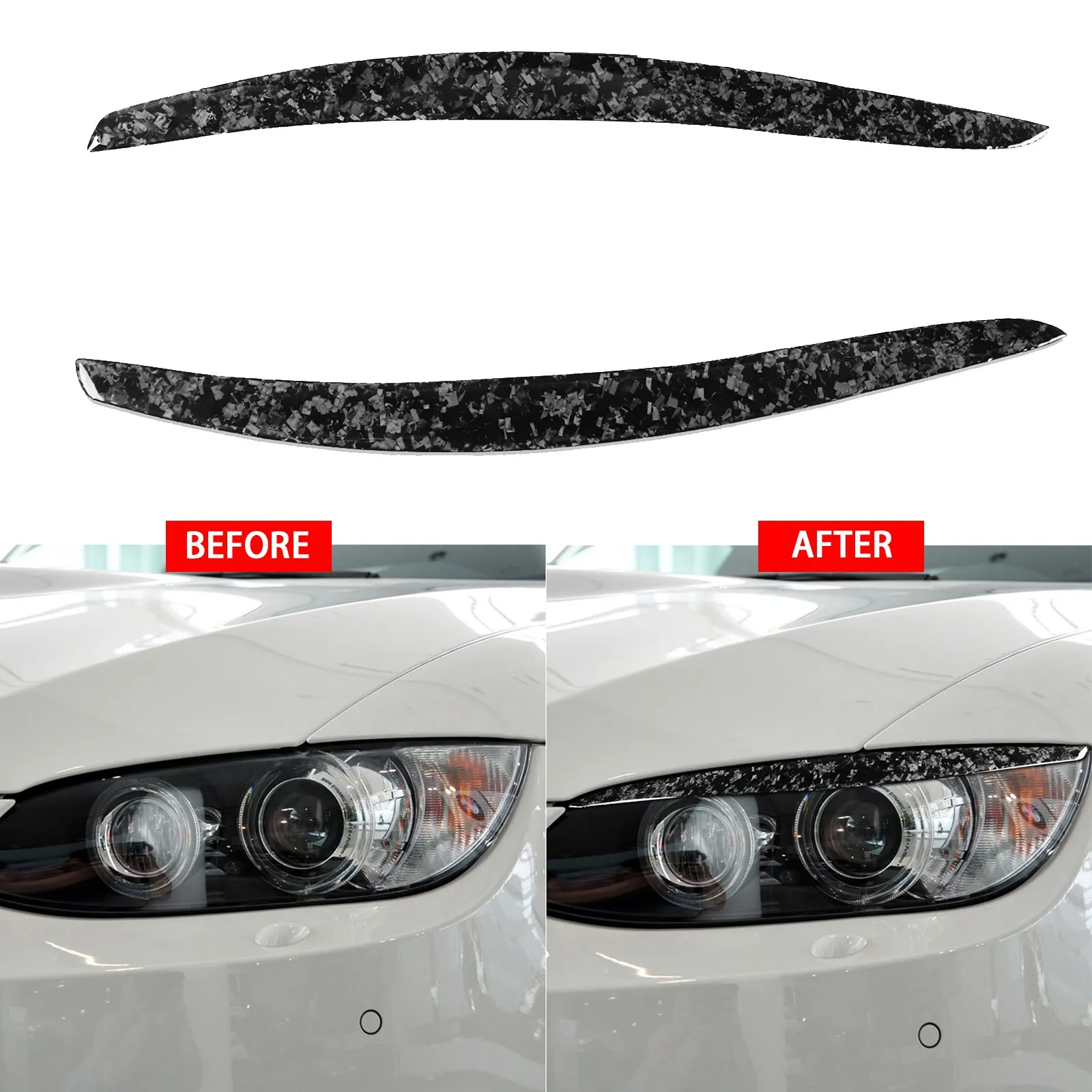 

Forged Carbon Fiber Headlight Eyelid Eyebrow Cover For BMW E92 E93 2006-2012