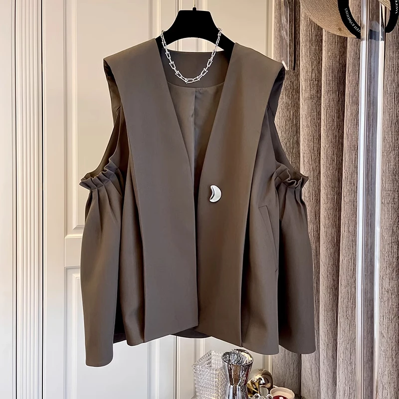 

Куртки женские однотонные весенне-осенние корейские модные простые винтажные Chaqueta Mujer элегантные жилеты с v-образным вырезом верхняя одежда