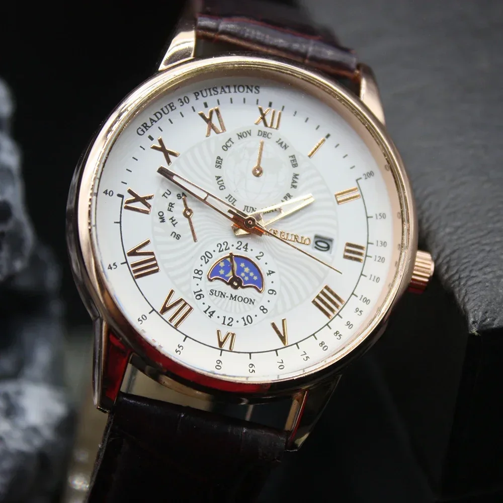 ساعة أنيقة بسيطة للرجال ، على شكل صندوق سوار ، هدية للعطلات ، فاخرة ، طقم 5 من الكوارتز